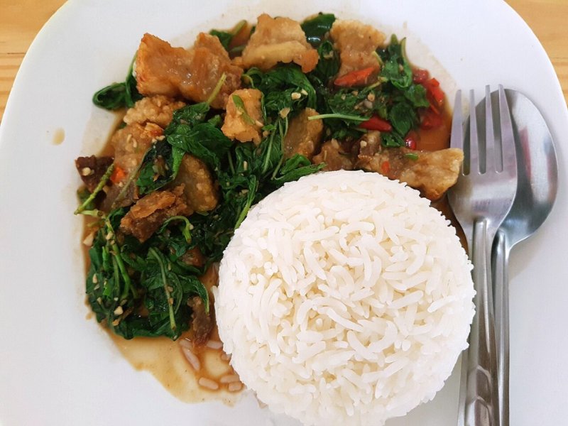 ข้าวกะเพราหมูกรอบ